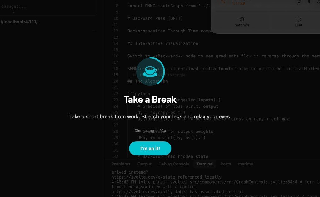 Give Me A Break menu bar screenshot