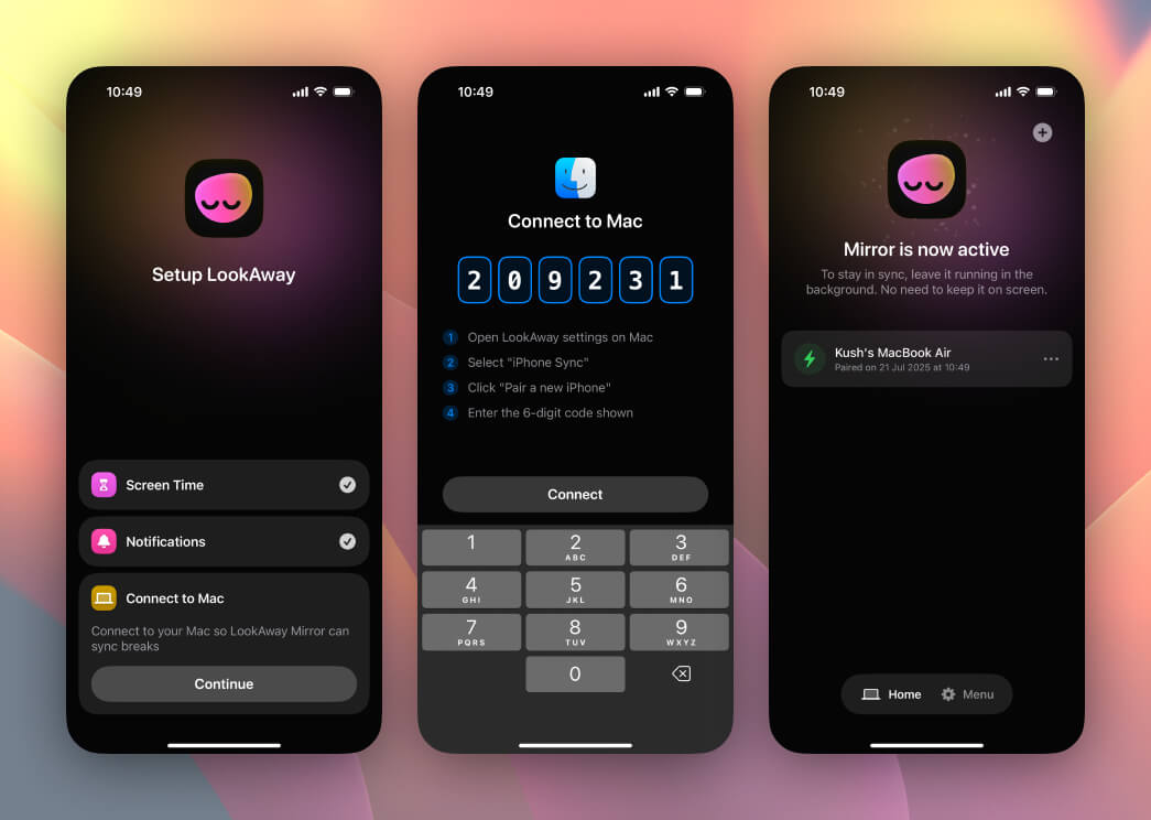 iPhone Mirror app set up